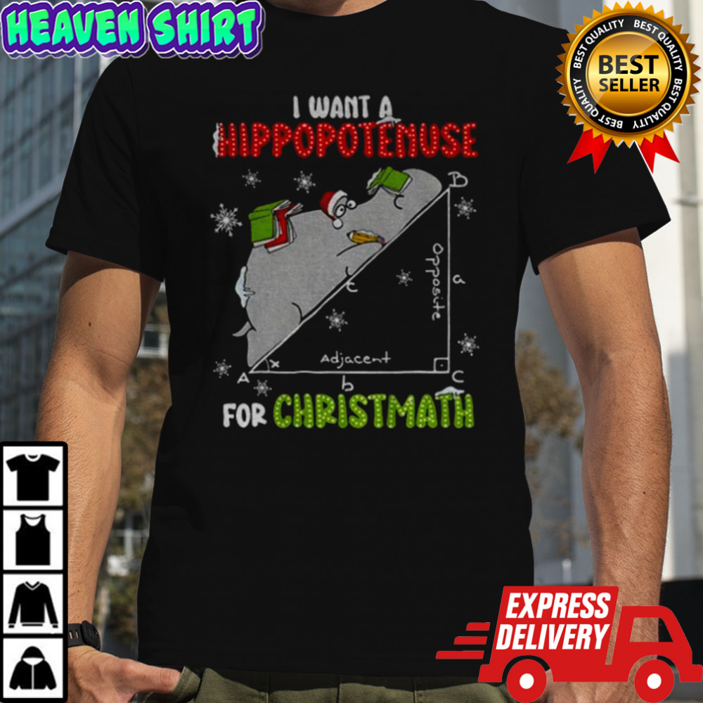 I Want A Hippopotenuse For Christmas Math Lover Hippopotamus shirt