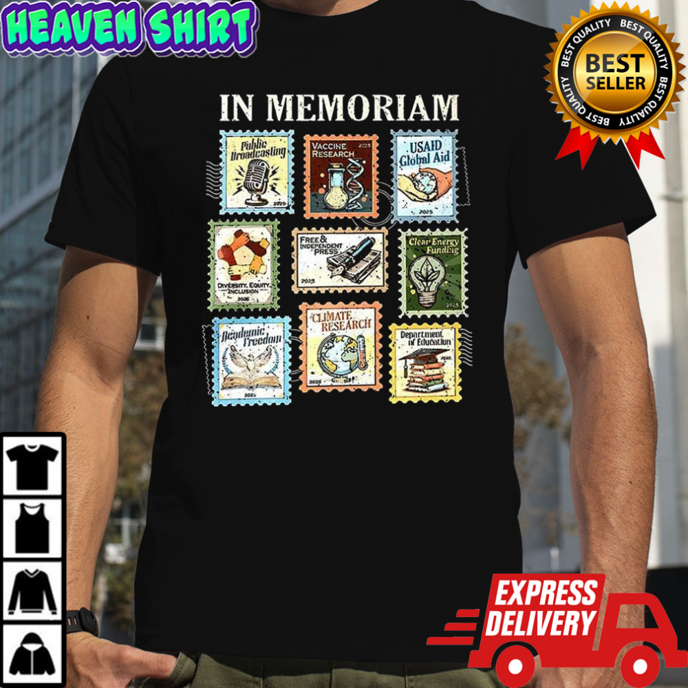 In memoriam resist protest postage stamp graphic shirt