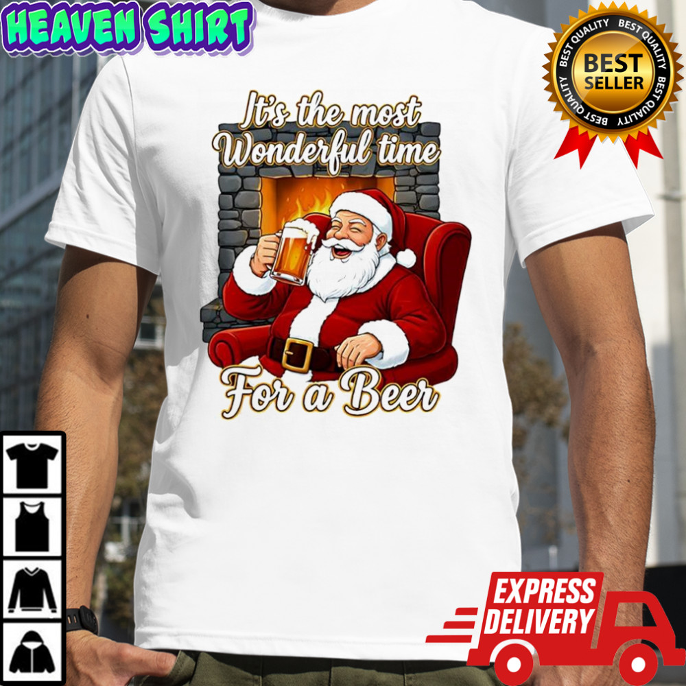 It’s the most wonderful time for a beer Santa Claus shirt