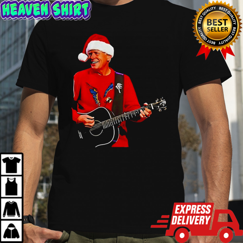 Jimmy Buffett playing guitar Merry Christmas shirt