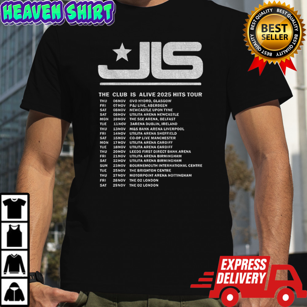 JLS The Club is Alive 2025 Hits Tour shirt