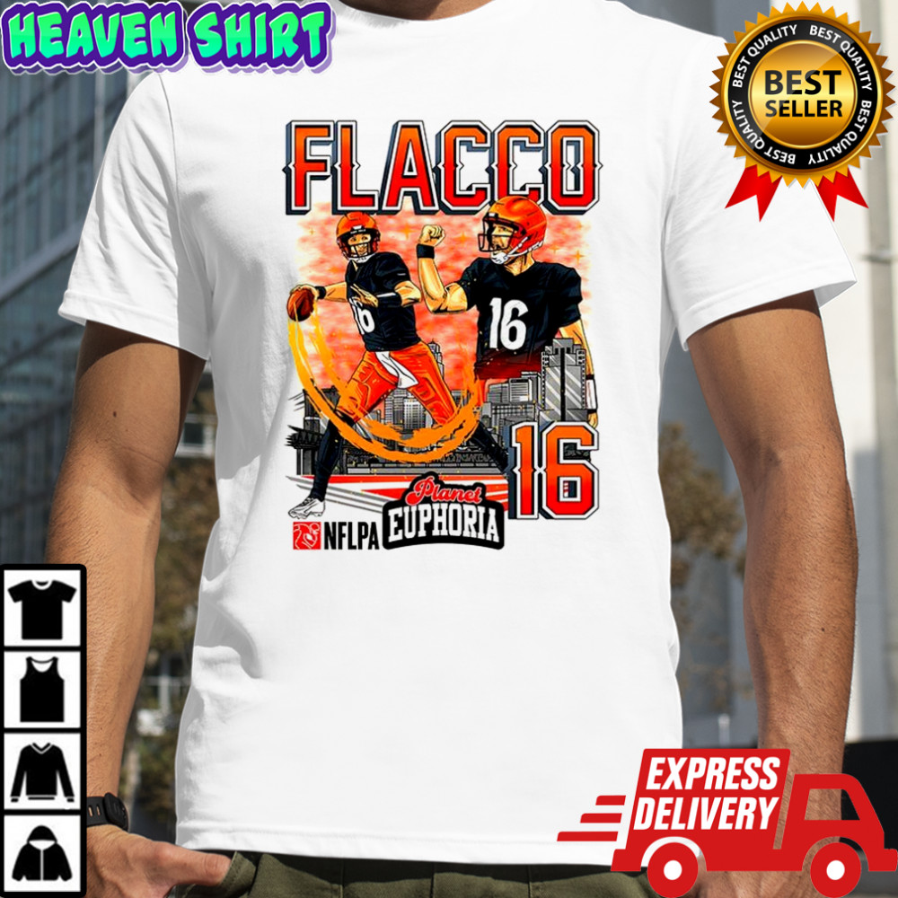 Joe Flacco Cincinnati Bengals football number 16 skyline cartoon shirt