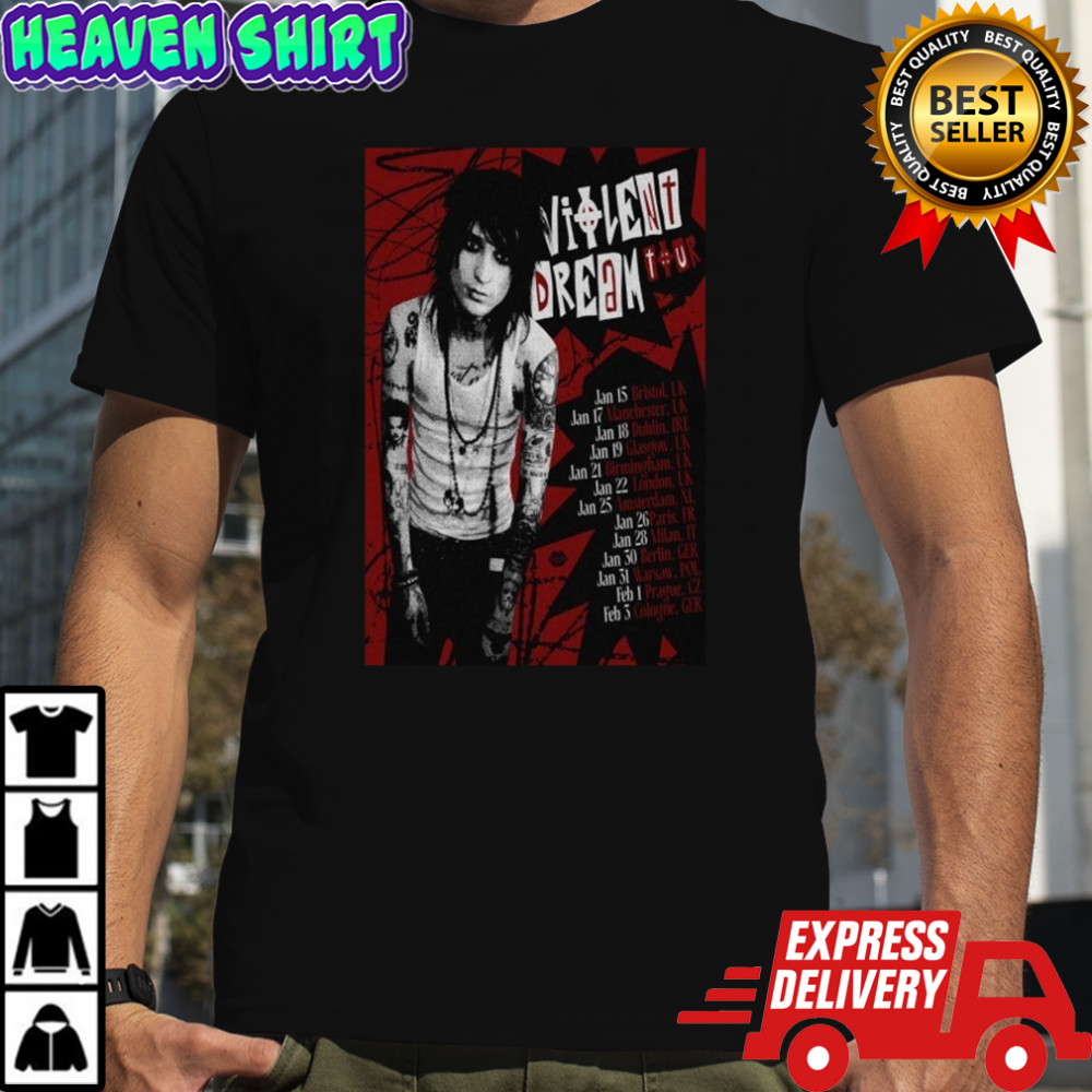 Johnnie Guilbert Violent Dream EU Tour 2026 Jan + Feb T-shirt