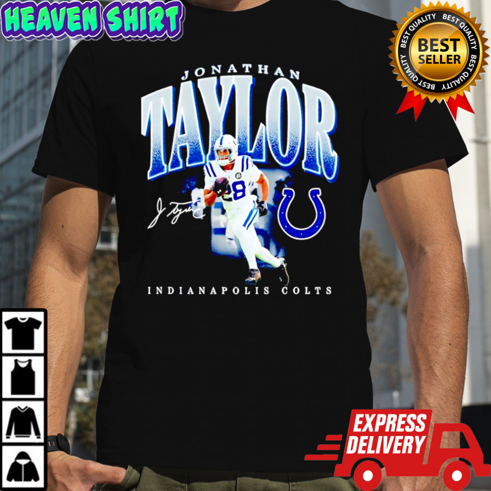 Jonathan Taylor Indianapolis Colts football player signature shirt