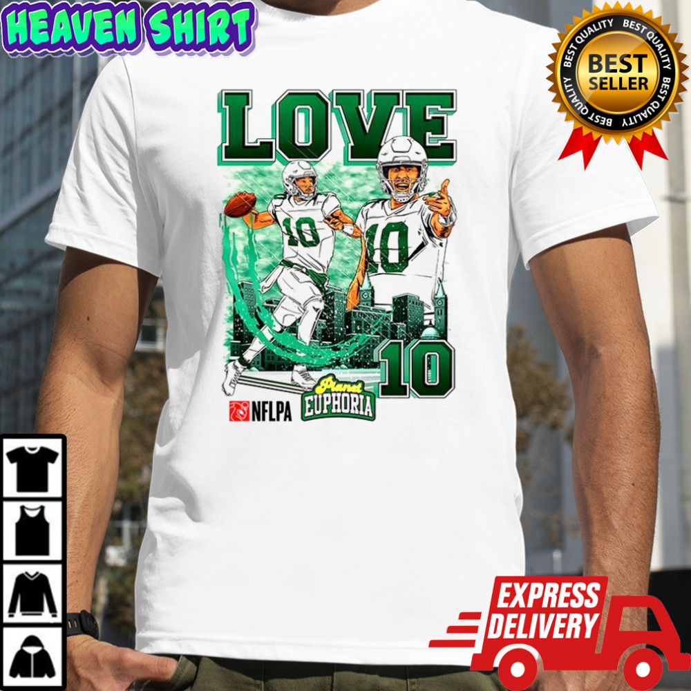 Jordan Love Green Bay Packers football number 28 skyline cartoon shirt