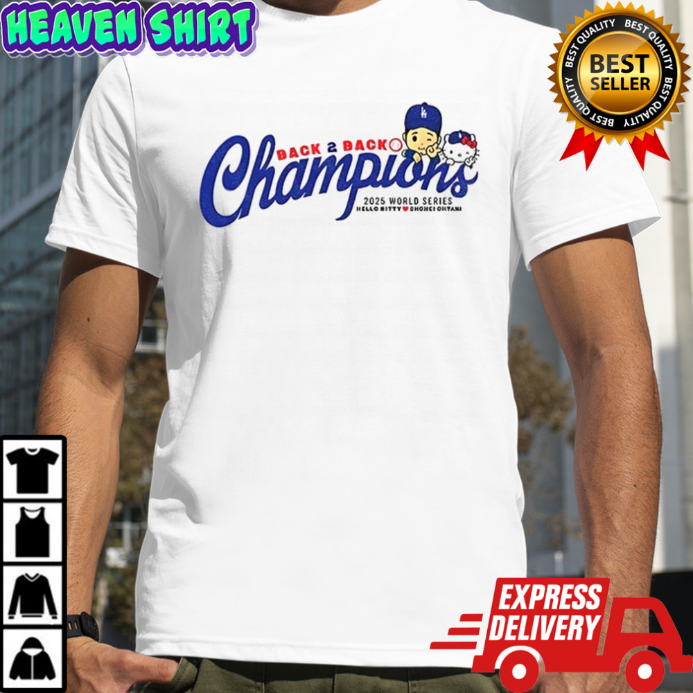 Kitty x Shohei Ohtani Los Angeles Dodgers Back 2 Back Champions 2025 World Series shirt