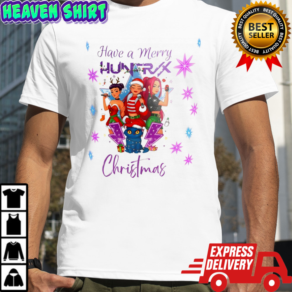 Kpop Demon Hunters have a Merry Huntrix Merry Christmas shirt