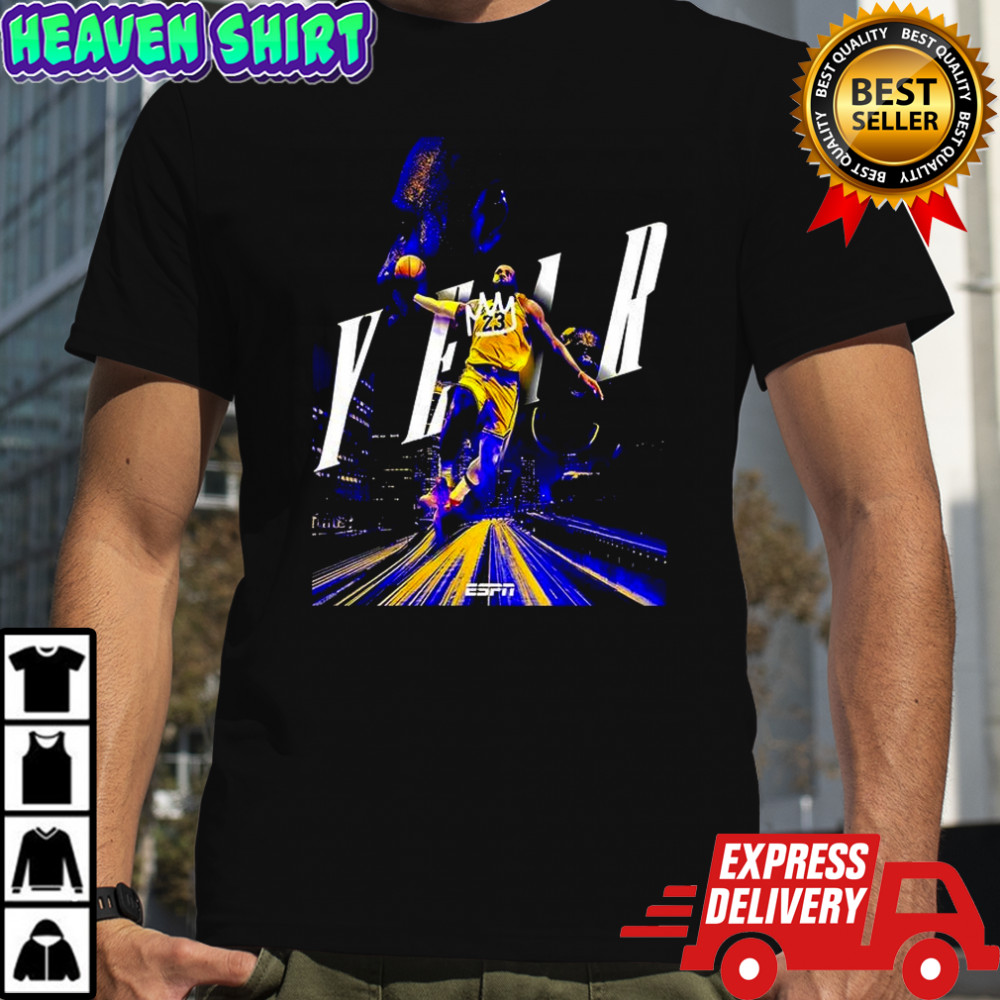 LeBron James Los Angeles Lakers NBA year 23 dunk shirt