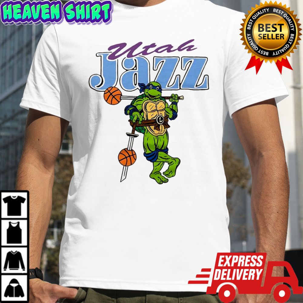 Leonardo Teenage Mutant Ninja Turtles X Utah Jazz basketball shirt