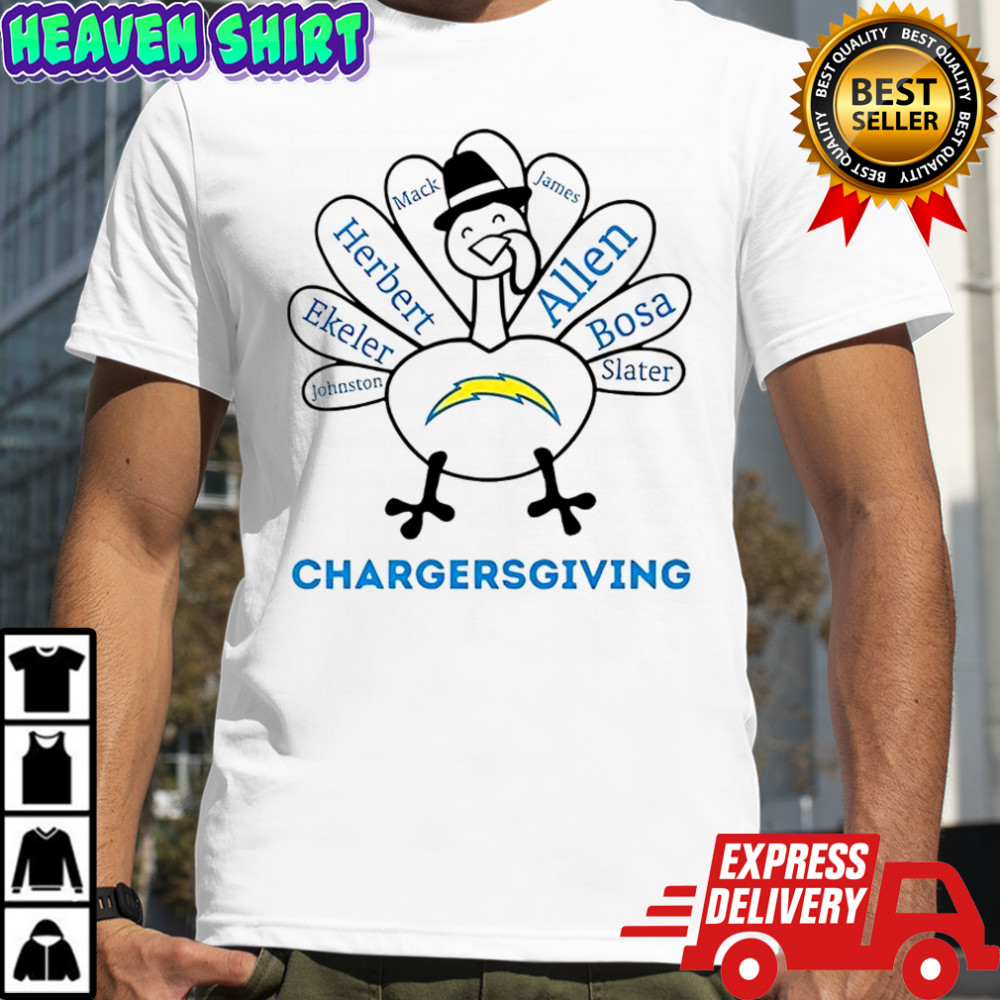 Los Angeles Chargers turkey Chargersgiving Thanksgiving with heroes shirt