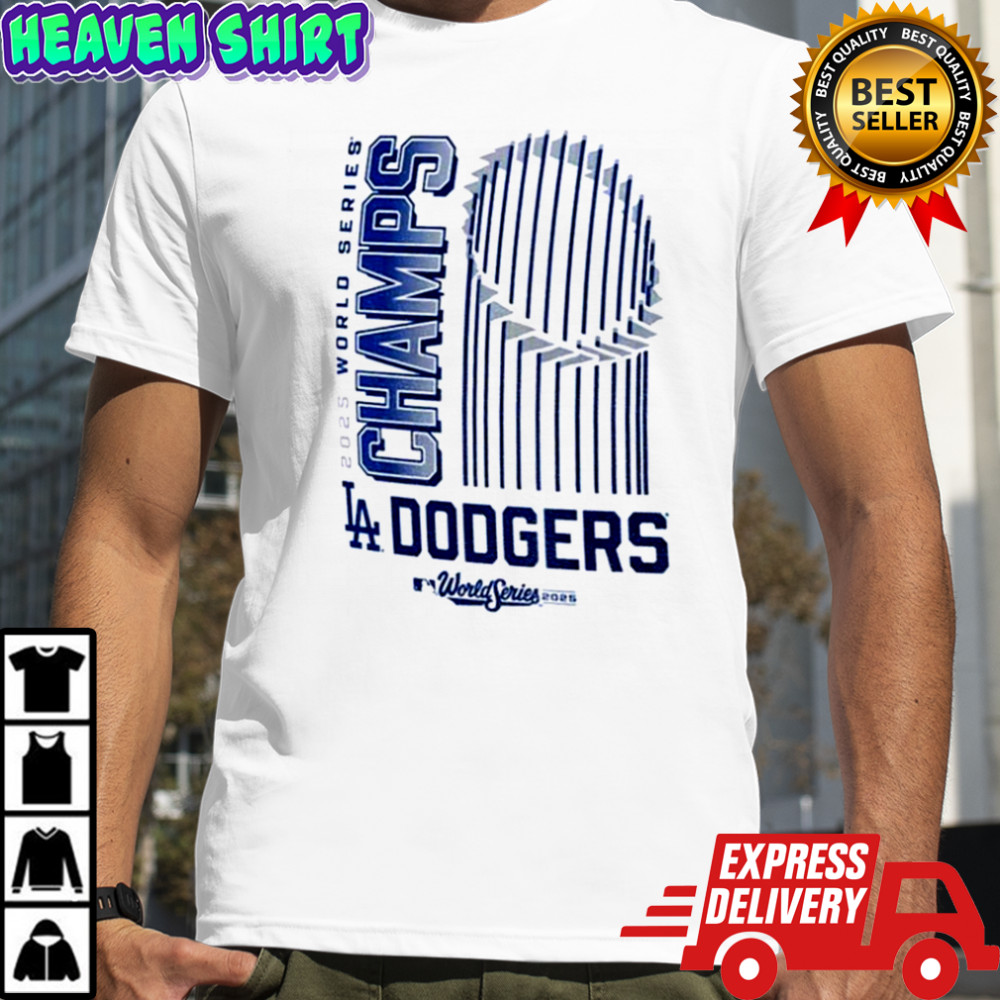 Los Angeles Dodgers 2025 World Series Champions Trophy shirt.