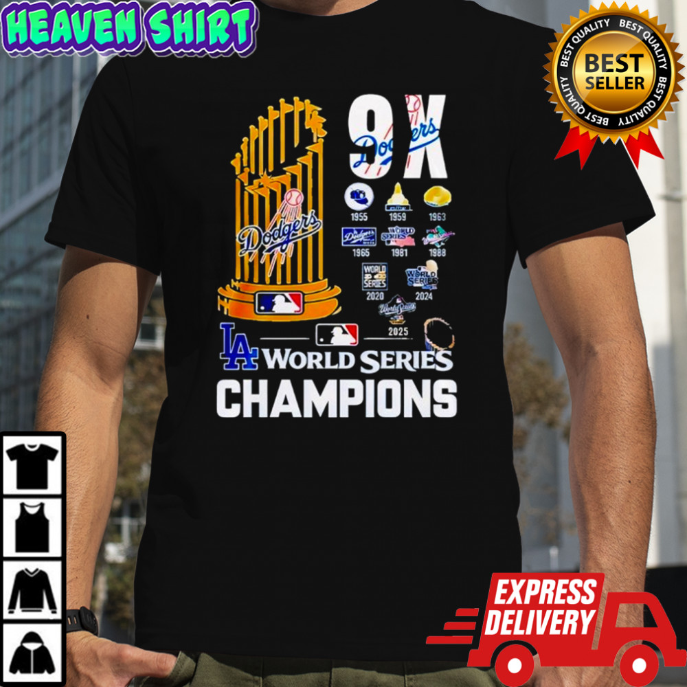 Los Angeles Dodgers 9 x World Series Champions T-Shirt