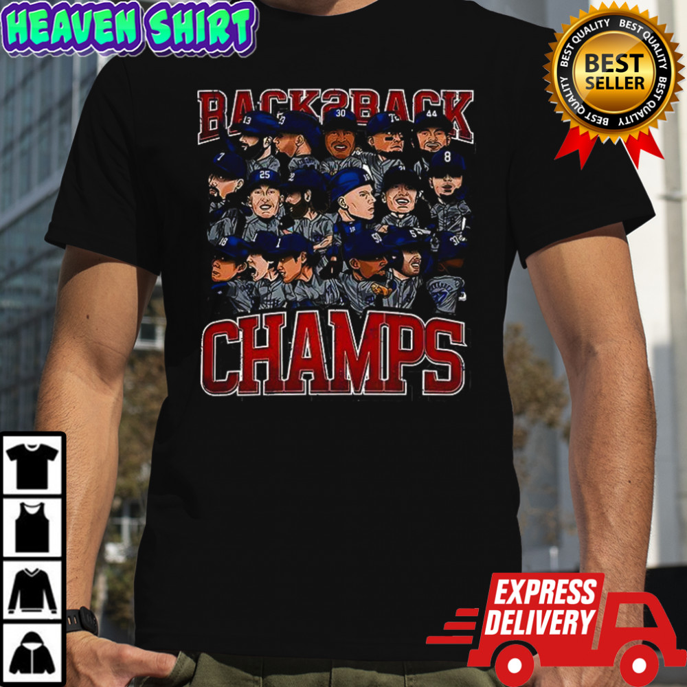 Los Angeles Dodgers Back to Back World Champs caricatures shirt