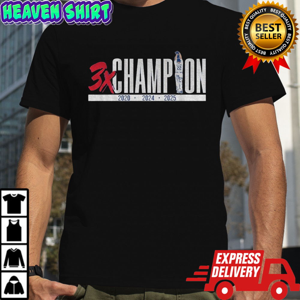 Los Angeles Dodgers Baseball Clayton Kershaw Three-Time Champion 2020-2024-2025 shirt