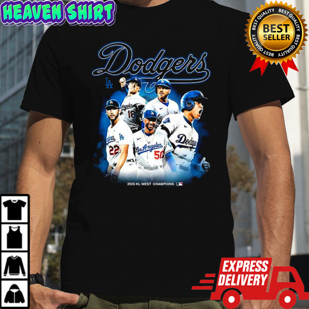 Los Angeles Dodgers NL West Champions 2025 player collage shirt