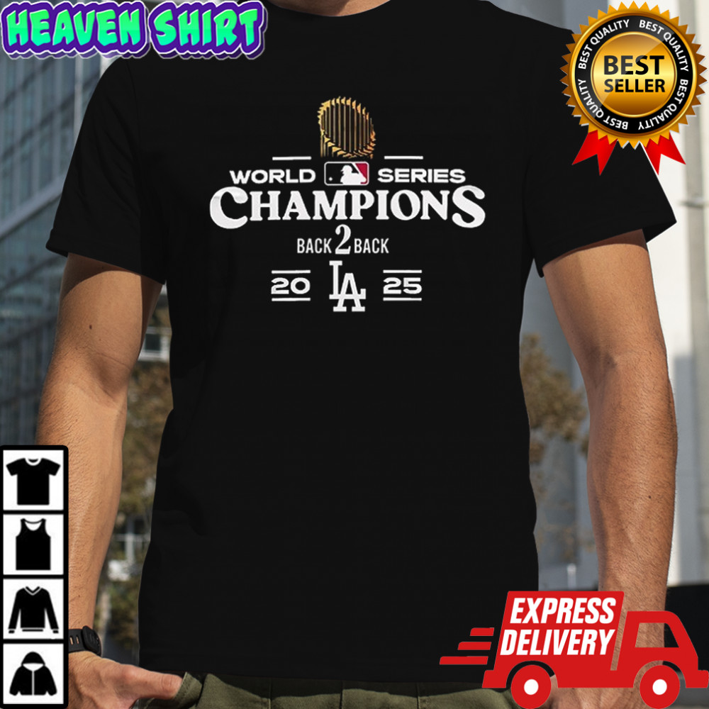 Los Angeles Dodgers team 2025 Back To Back World Series Champions signatures shirt