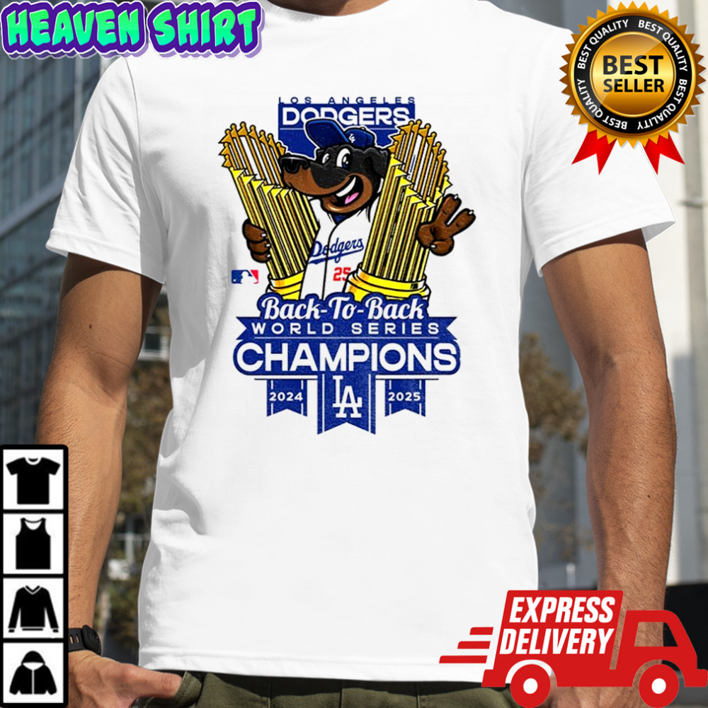Los Angeles Dodgers world champions trophies back-to-back 2024-2025 shirt.