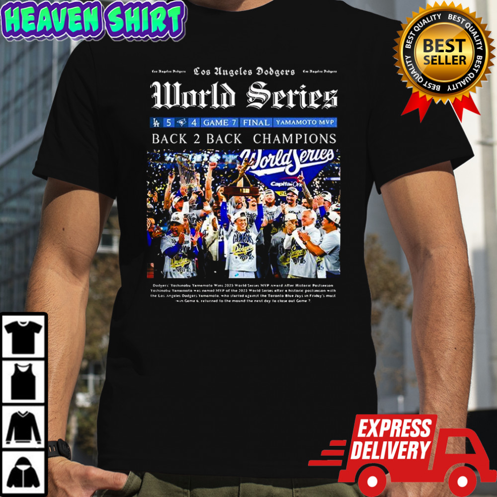 Los Angeles Dodgers World Series back to back Champions 2025 newspaper shirt