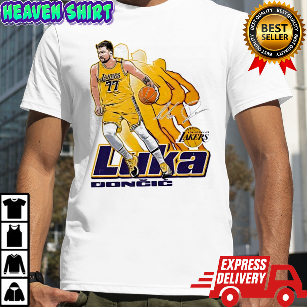 Luka Doncic Los Angeles Lakers Signature 77 Retro Vibe Graphic shirt