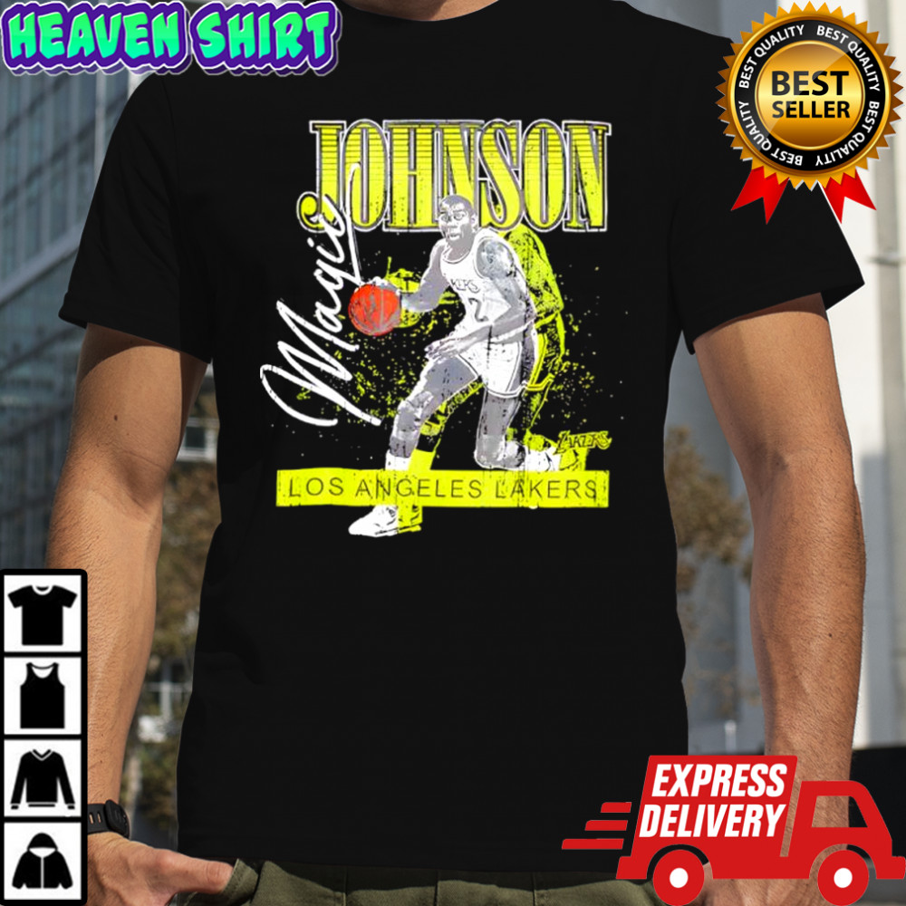 Magic Johnson Los Angeles Lakers Mitchell & Ness Neon Pop signature shirt