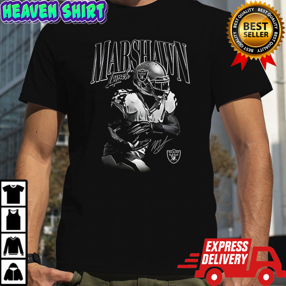 Marshawn Lynch Las Vegas Raiders NFL player signature shirt