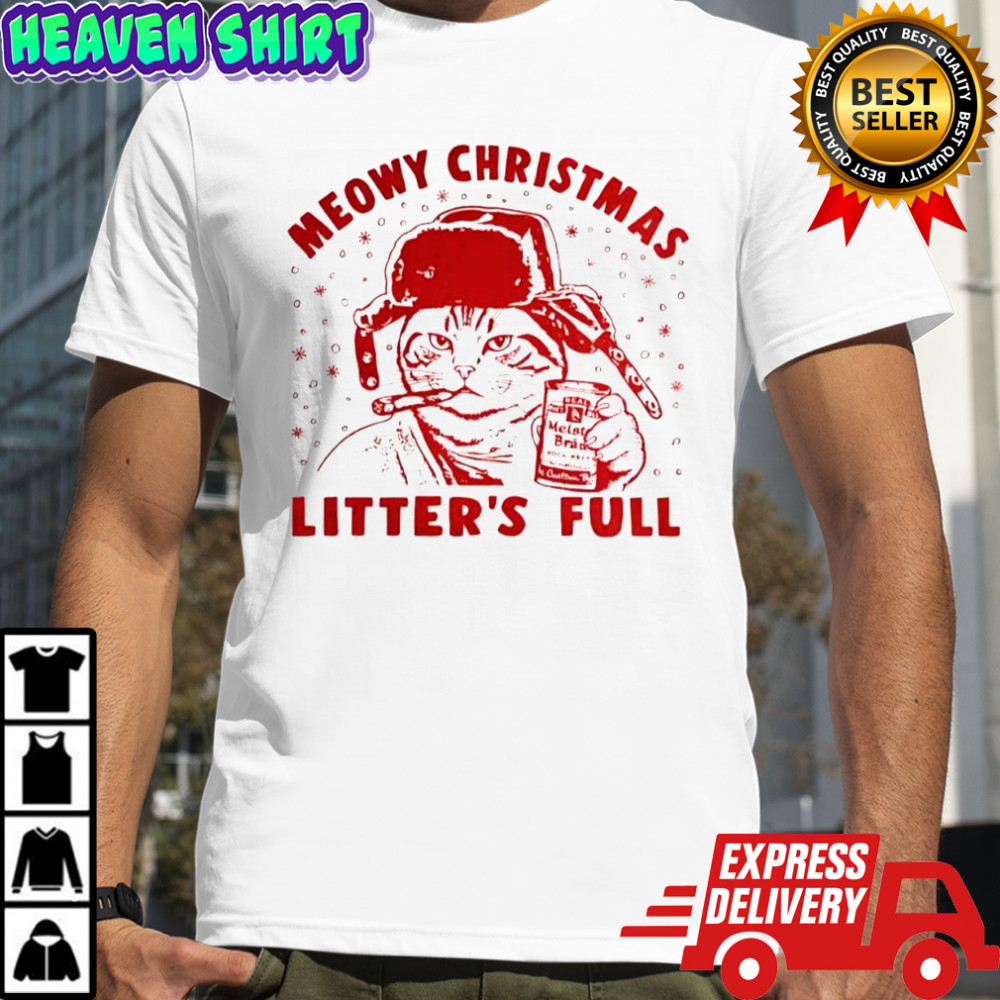 Meowy Christmas Litters Full Funny Xmas Cat shirt