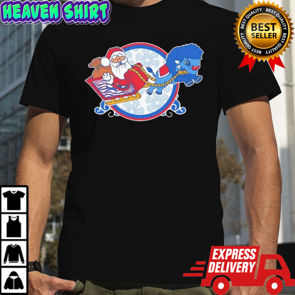 Merry Buffalo Glossy Ceramic Ornament Santa Xmas shirt