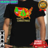 Merry Christmas America Map neon shirt