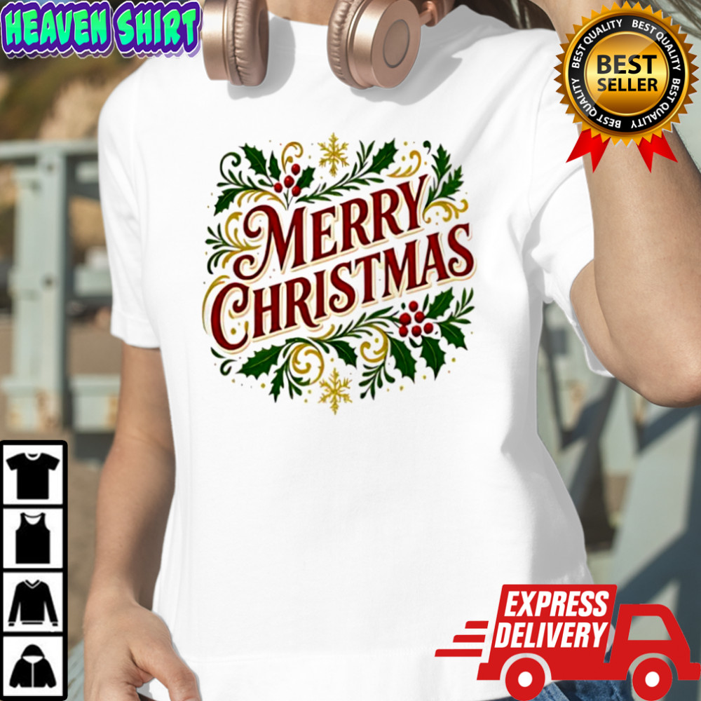 Merry Christmas cute patterned border shirt
