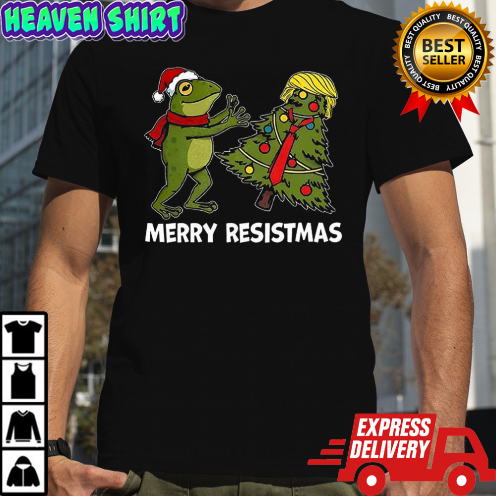 Merry Resistmas Frog FDT Christmas caricature shirt