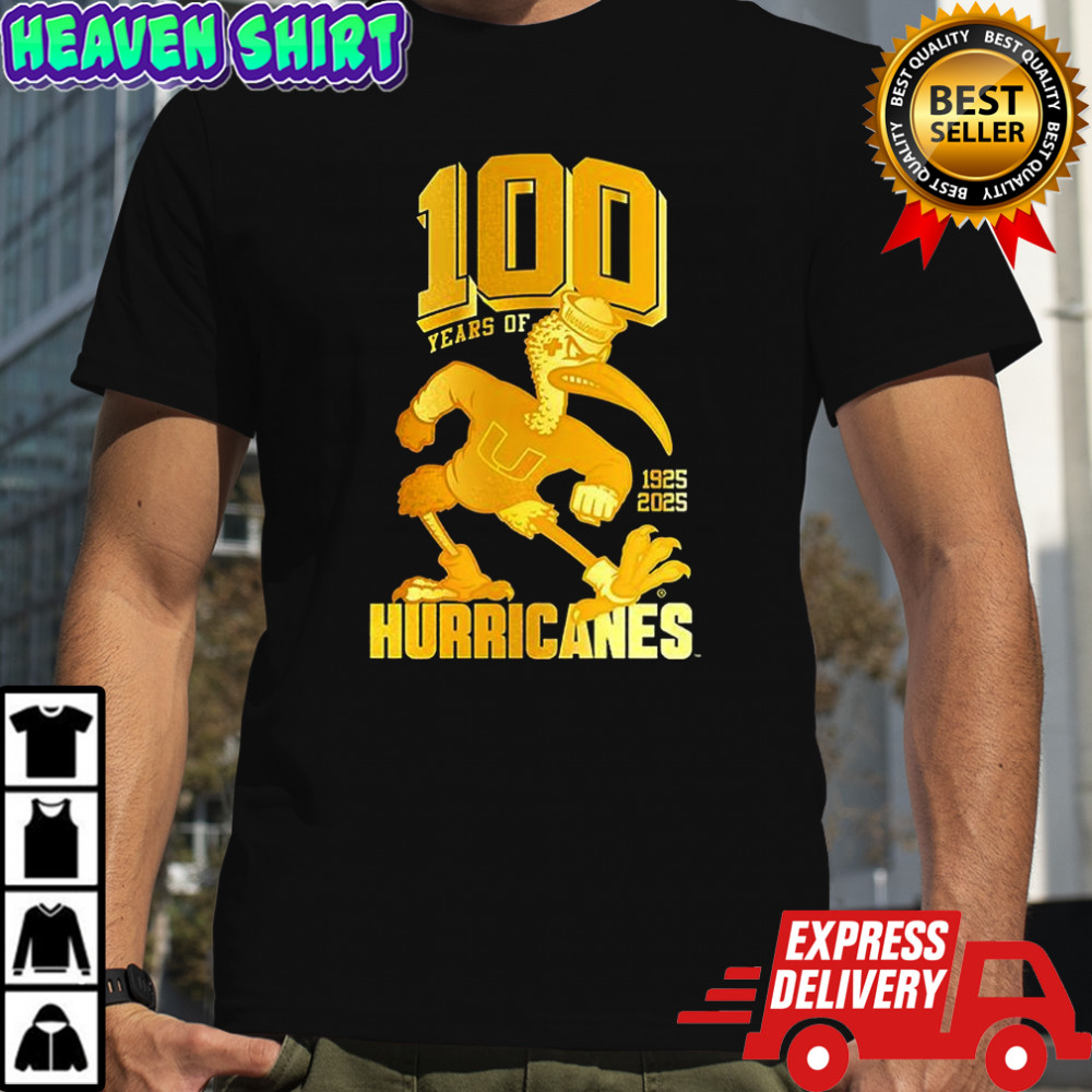 Miami Hurricanes 100 year of shirt