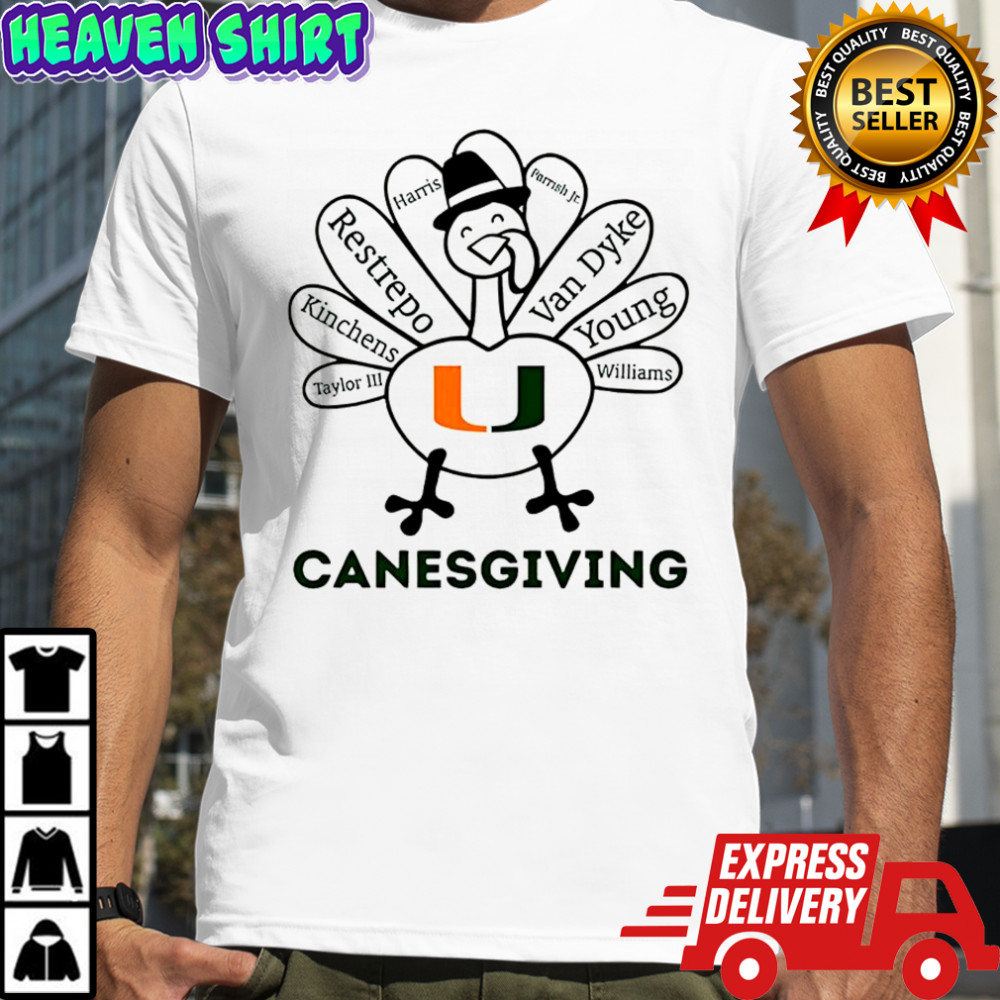 Miami Hurricanes turkey Canesgiving Thanksgiving with heroes shirt