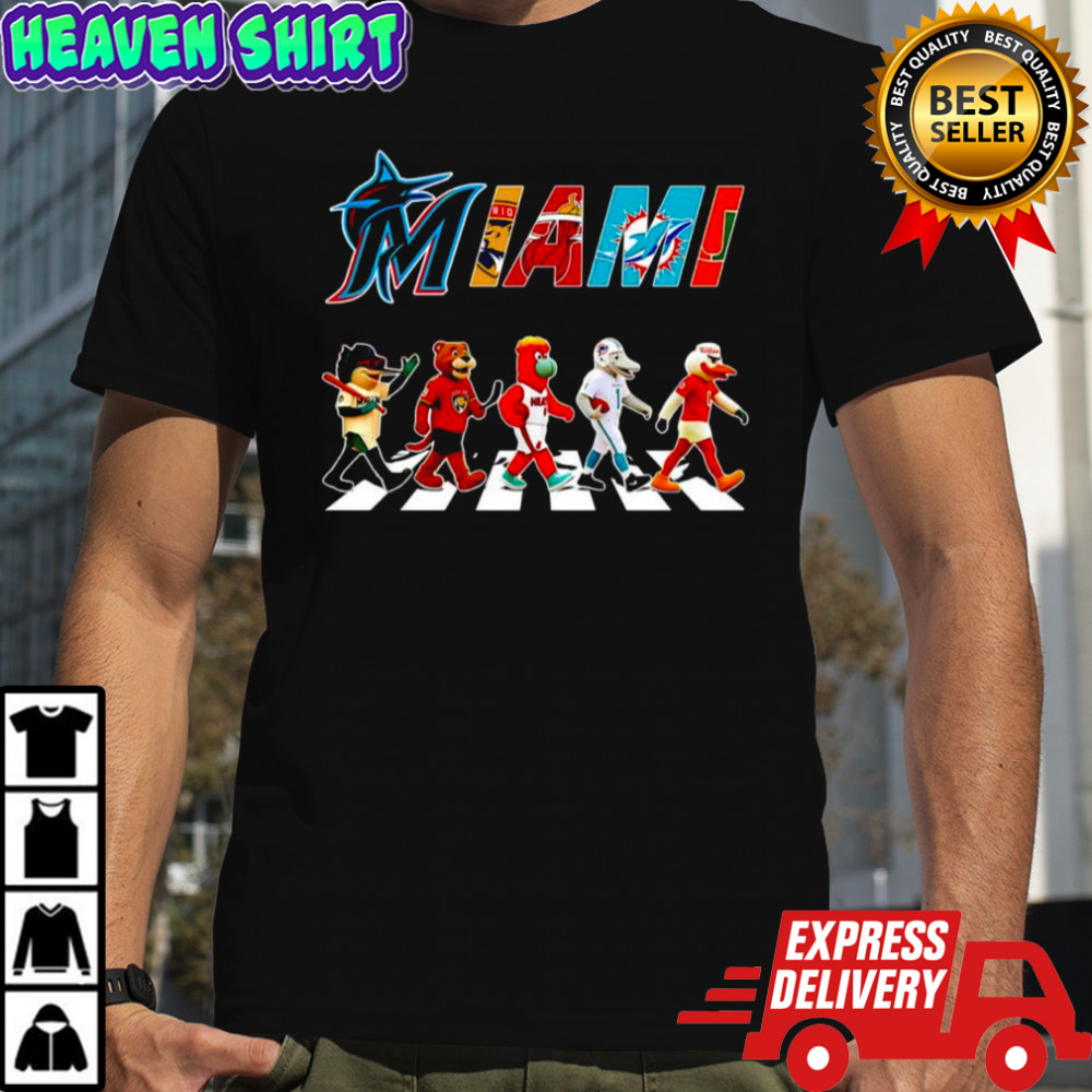 Miami Sports Teams Walking Abbey Road Mascots shirt