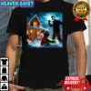 Michael Myers chases after The Grinch horror Christmas shirt