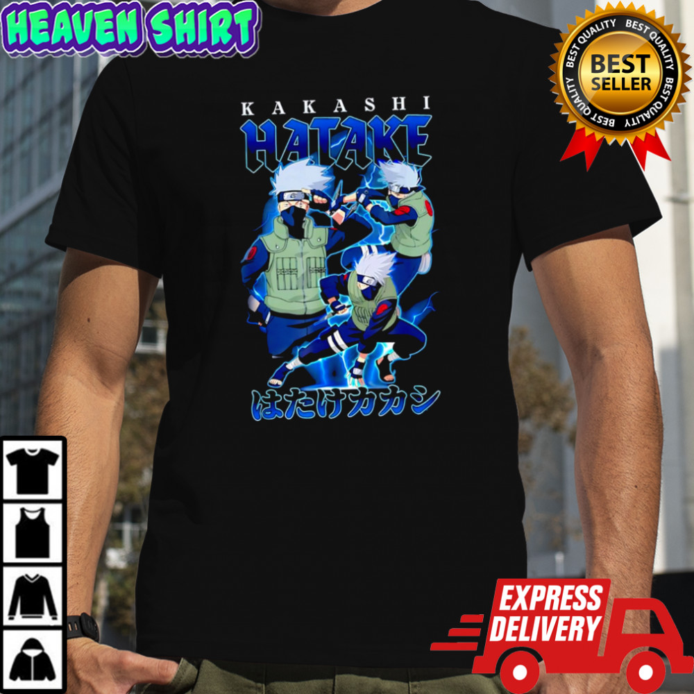 Naruto Shippuden Retro Kakashi Lightning Poses Anime shirt