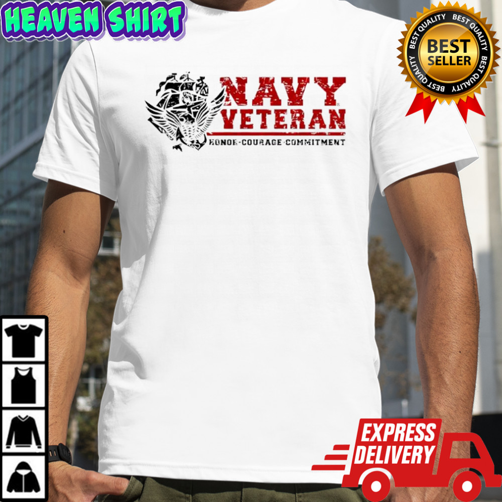 Navy Veteran honor courage commitment eagle wings spread shirt