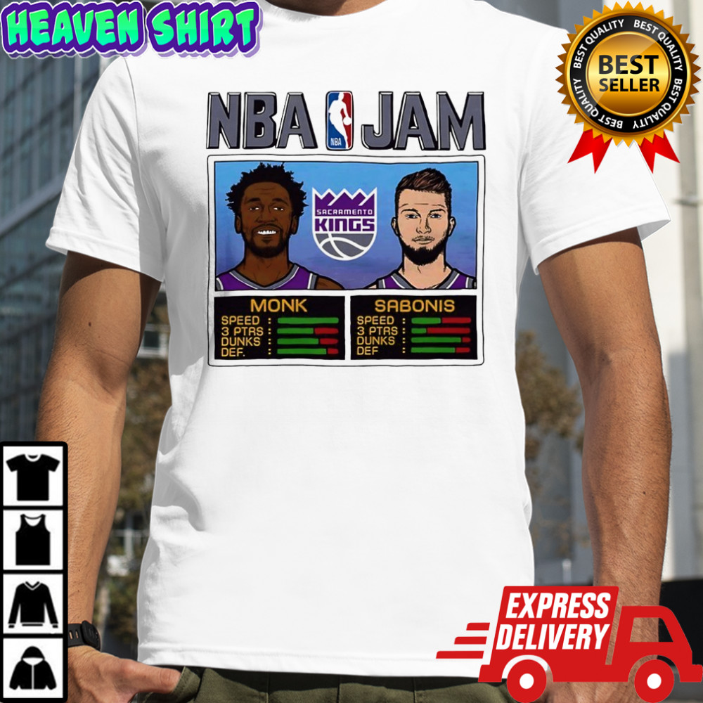 NBA Jam Malik Monk and Domantas Sabonis Sacramento Kings basketball shirt