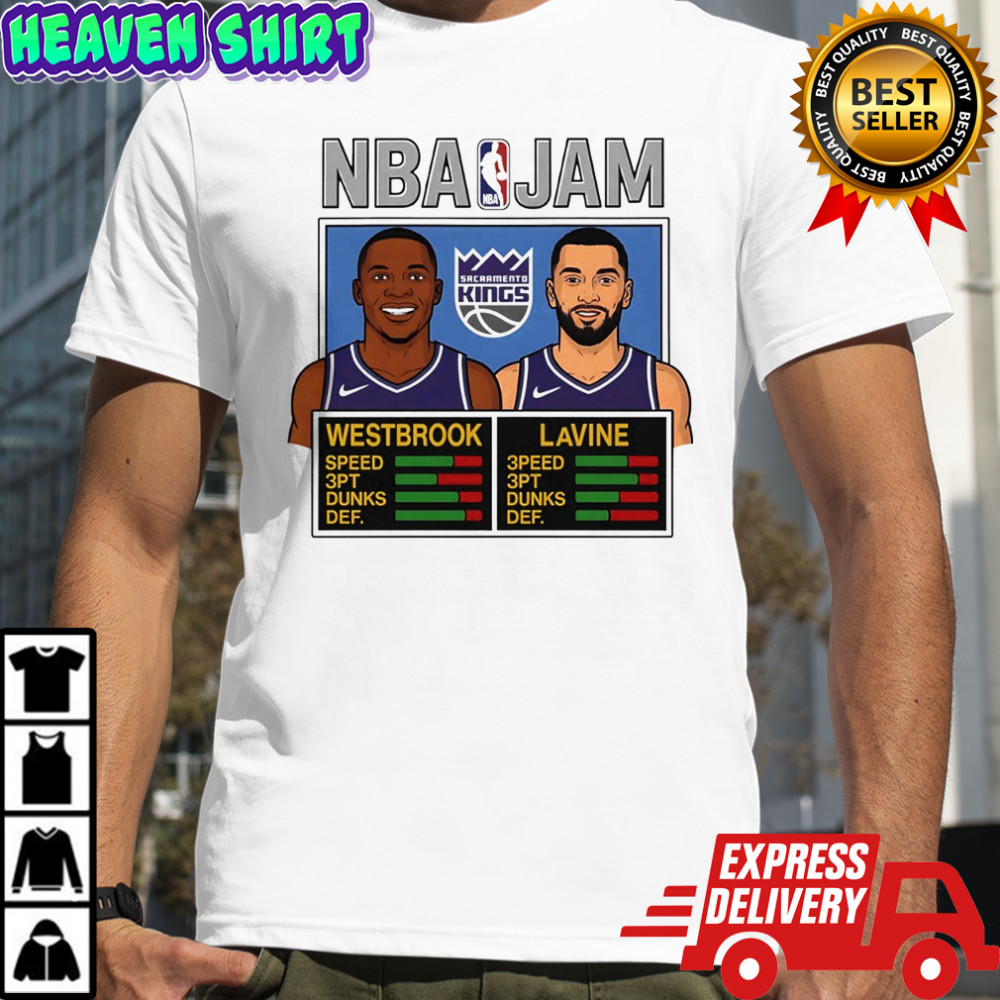 NBA Jam Russell Westbrook and Zach LaVine Sacramento Kings basketball shirt