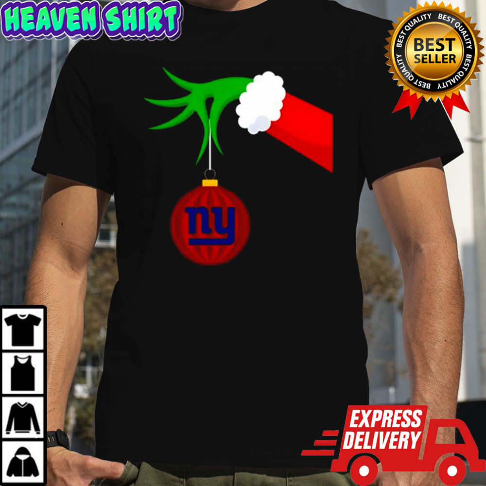 New York Giants Grinch Hand Holiday Christmas Shirt