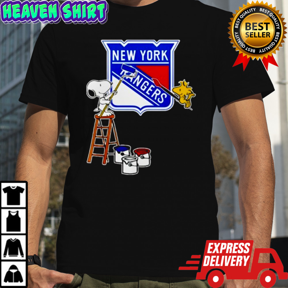 New York Rangers Snoopy and Woodstock Painting Logo Shirt
