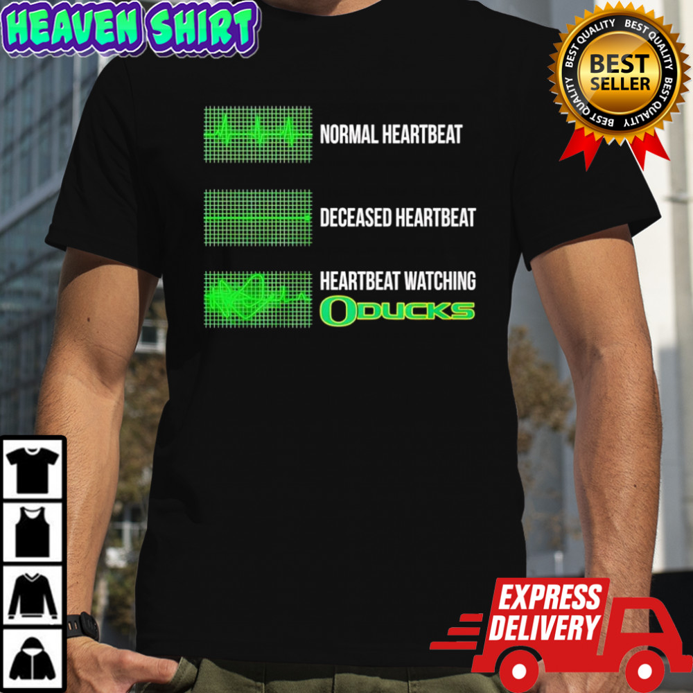 Normal Heartbeat Deceased Heartbeat Heartbeat Watching Oregon Ducks retro logo shirt