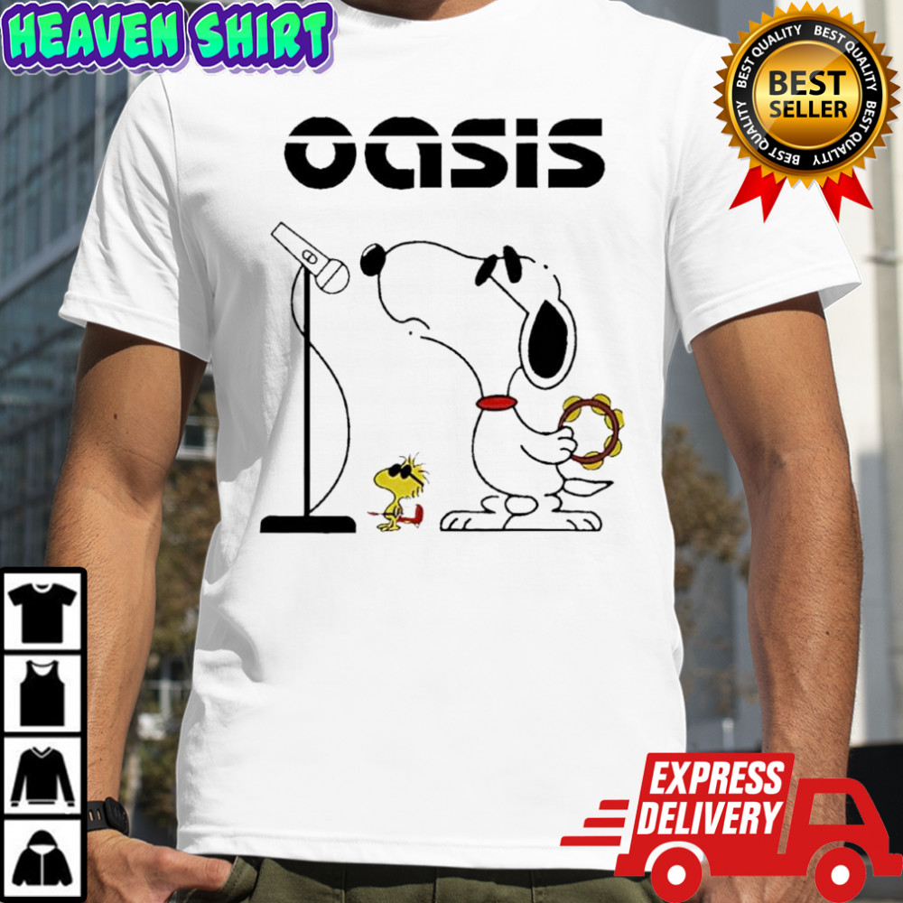 Oasis Band x Snoopy and Woodstock Collaboration Tour 2025 shirt