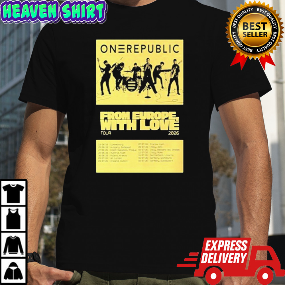 One Republic From Europe With Love Tour 2026 T-Shirt