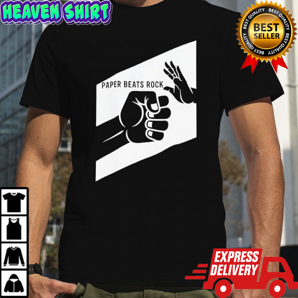 Paper Beats Rock Gamer Geek Humor shirt