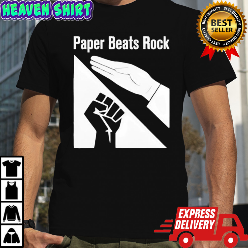 Paper beats rock hand hand shirt