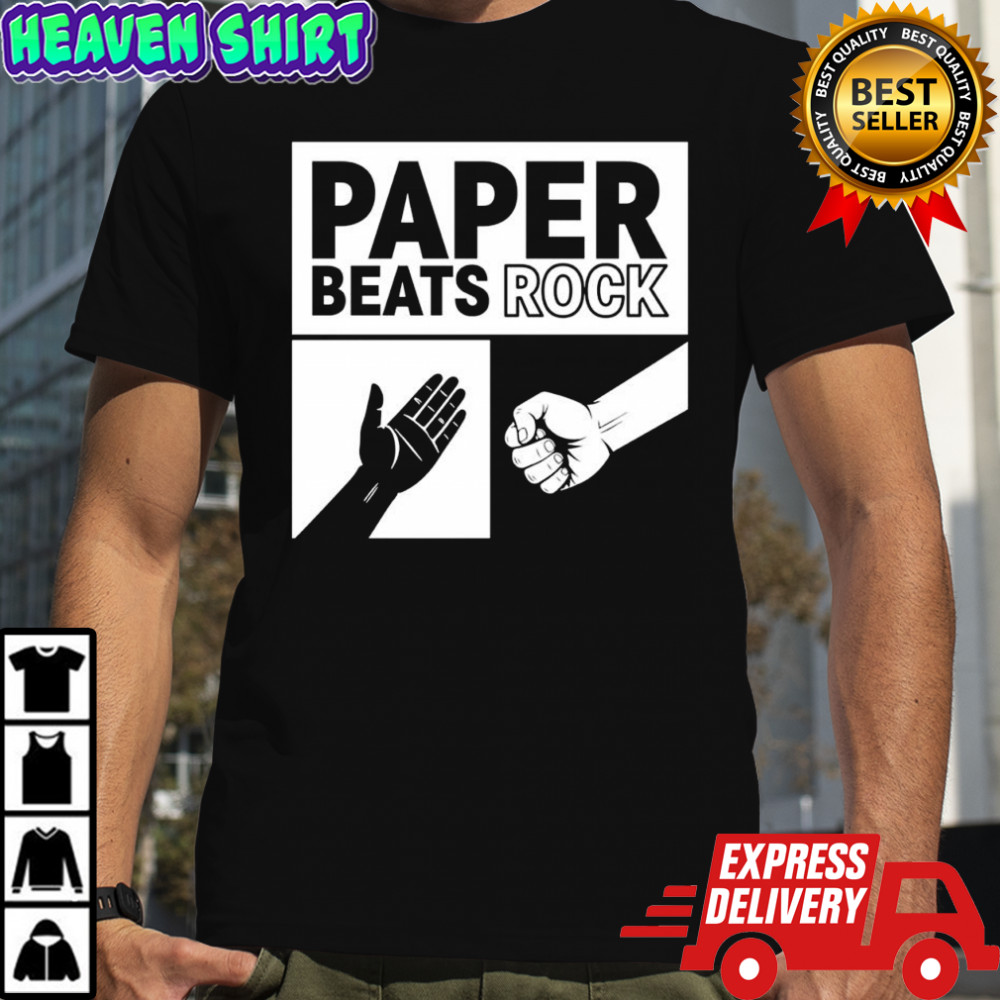 Paper Beats Rock Retro Hand Game shirt
