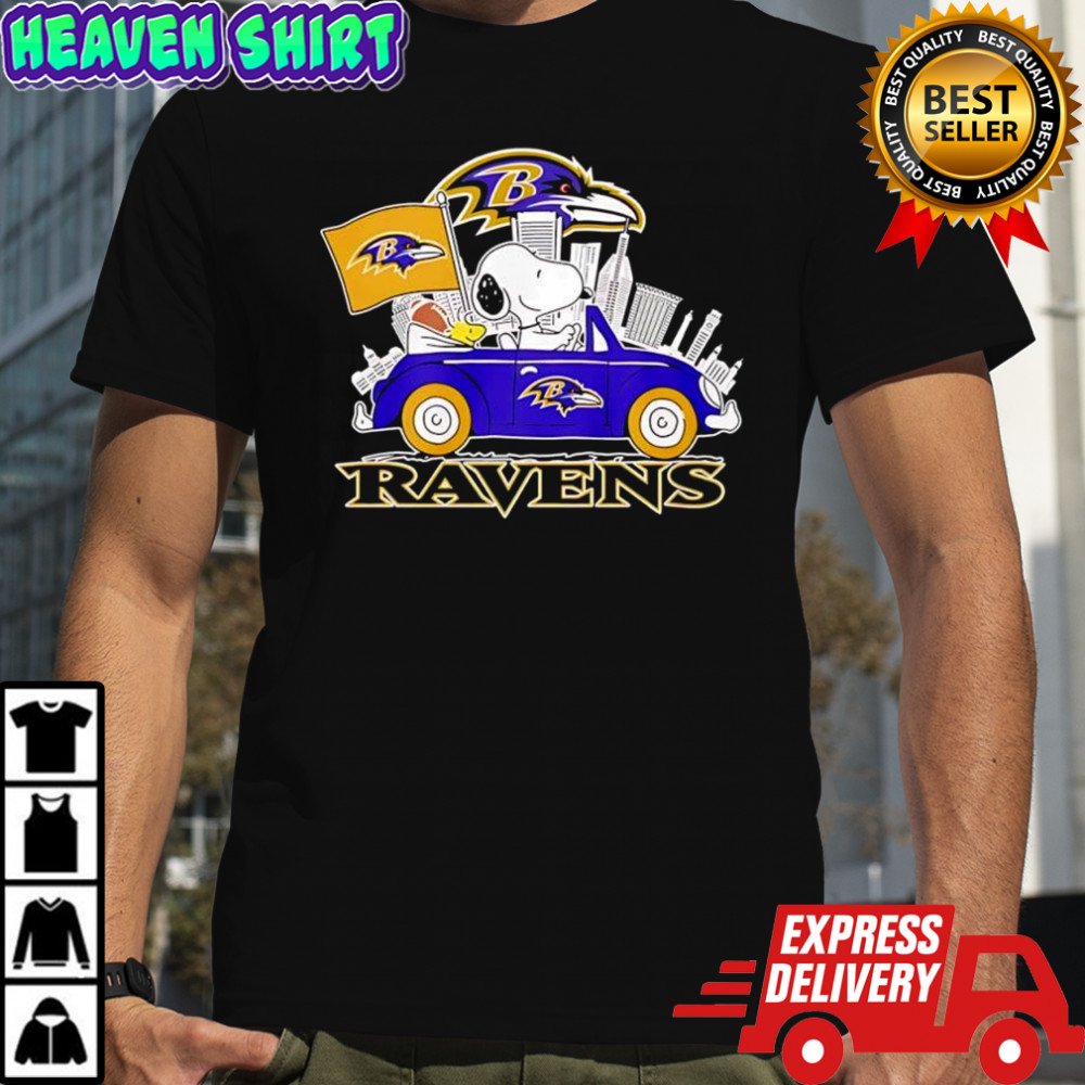 Peanuts x Baltimore Ravens Welcome To The Pound driving car shirt