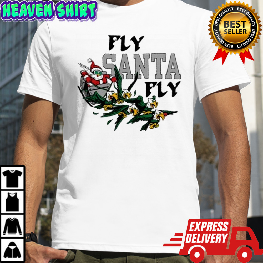 Philadelphia Eagles Philly Fly Santa Fly Birds Christmas T-shirt