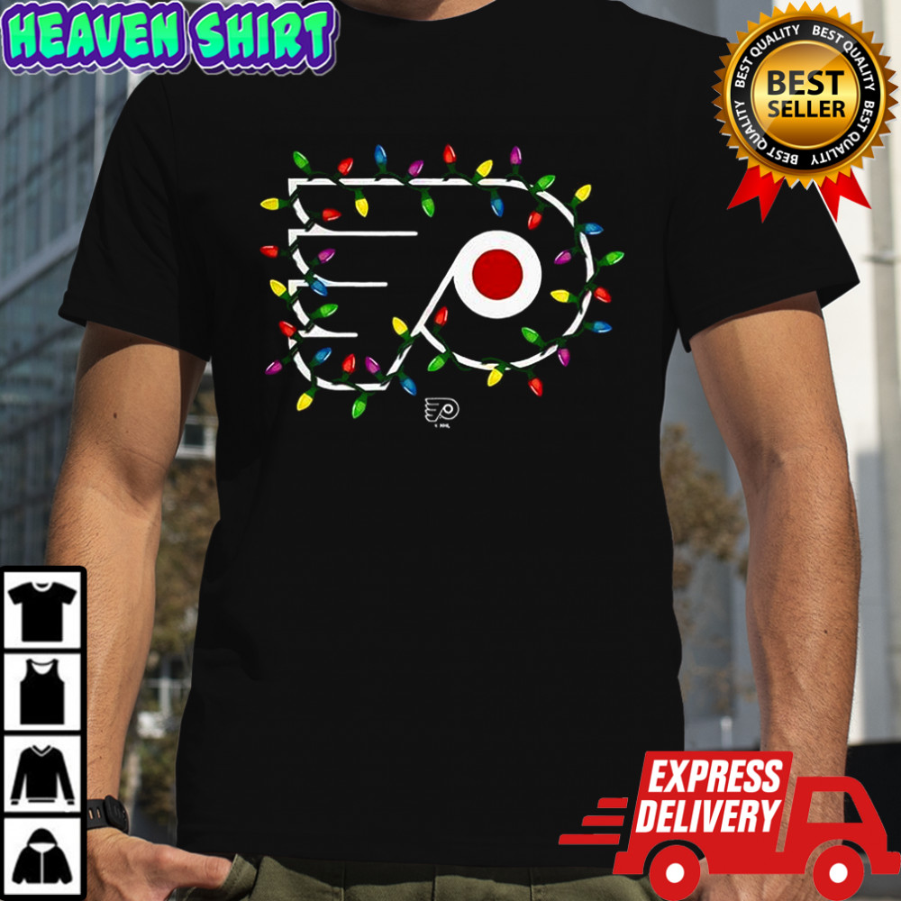 Philadelphia Flyers logo Holiday Merry Christmas lights shirt