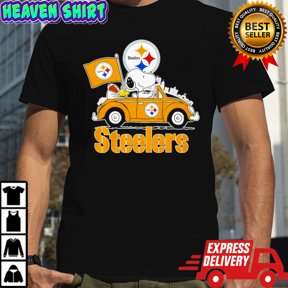 Pittsburgh Steelers x Snoopy and Woodstock drive car shirt